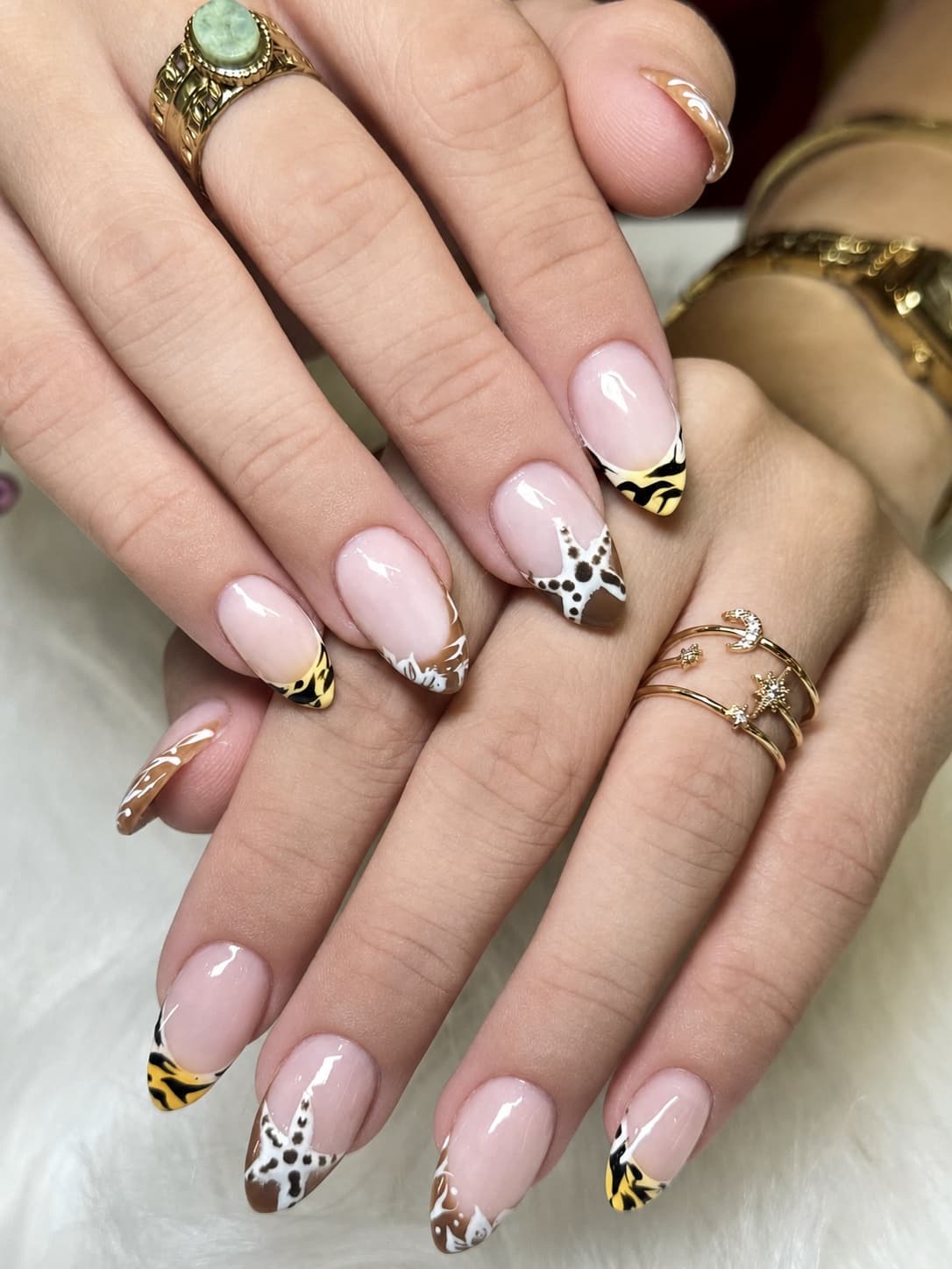 Animal print French manicure by Blackrock Nails & Spa