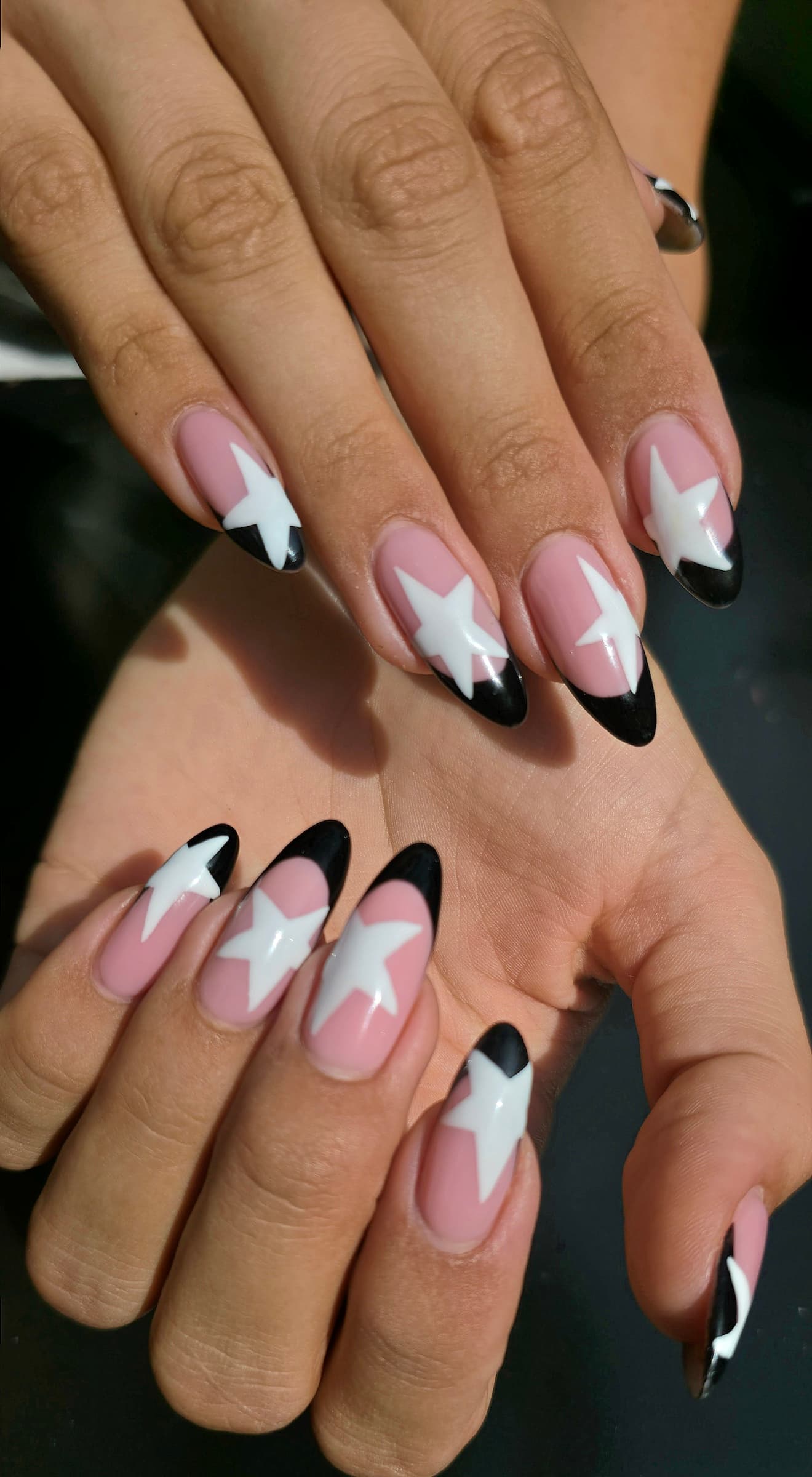 Black and white star manicure by Blackrock Nails & Spa